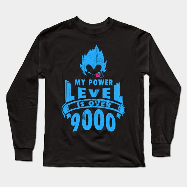 Vegeta Power Level - blue print Long Sleeve T-Shirt by wookiemike